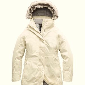 The North Face Artic Parka in white/beige color